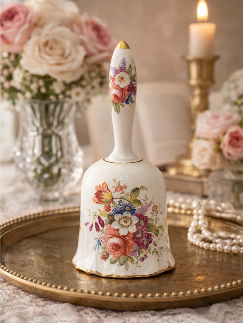 Hammersley Bone China Floral Bell England Cottage Decor Vintage